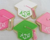 grad cap cookies 2 dozen