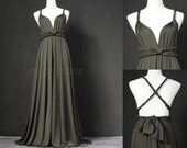 Maxi Dress Wedding Dress Wrap Convertible Dress Bridesmaid Dress Infinity Women Plus Size Dark Grey
