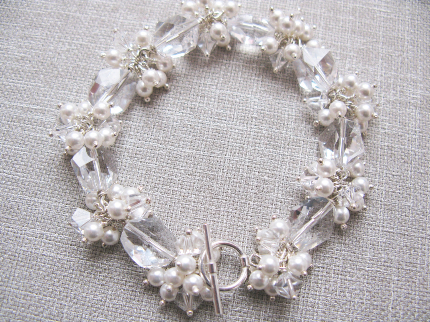 Swarovski crystal & pearl deco bracelet - trinkjewelry