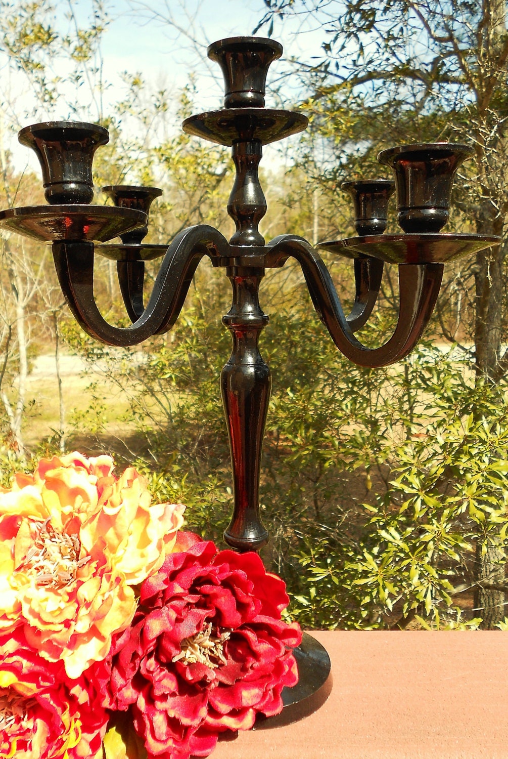 Custom Colors....5 Prong Candleabras 15" Tall x 12" Wide- You choose your own custom colors