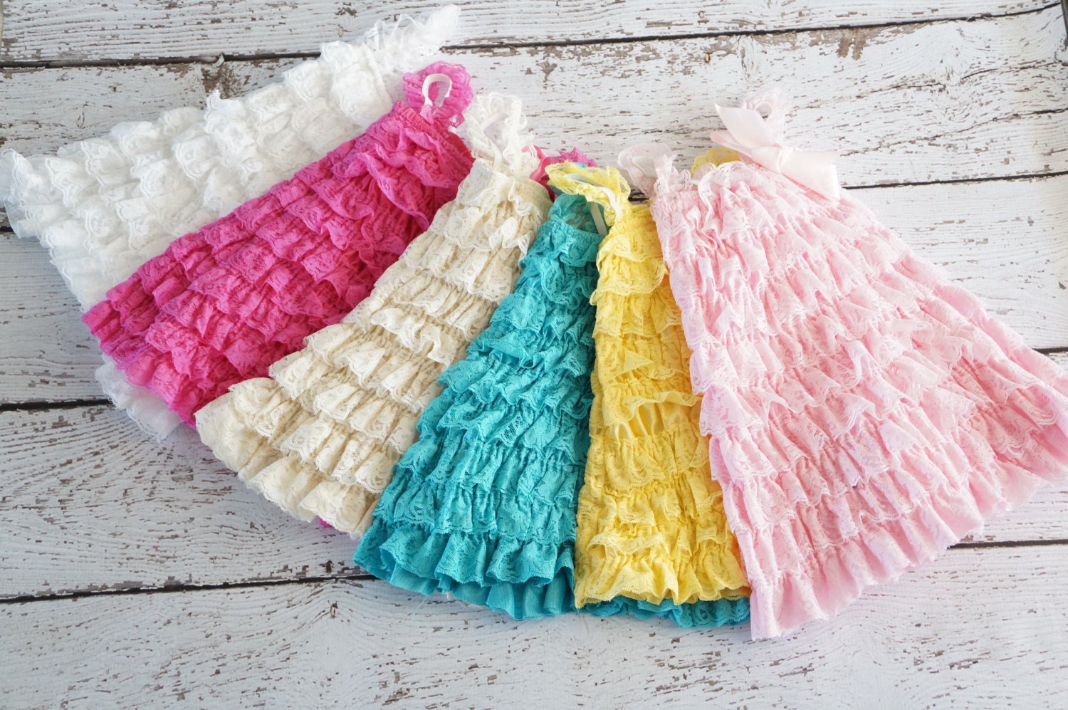 Flower Girl Dress - Lace Baby Dress - Girls Dress - Petti Romper Dress - Ruffle Romper Dress - Lace Romper Dress