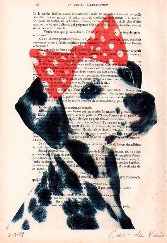 Portrait Print Digital Giclee Acrylic Painting Illustration Dog Art Print  Mixed Media Art Valentine's Day: CocoSpots Dalmatian