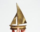 Brass Sailboat Bookends