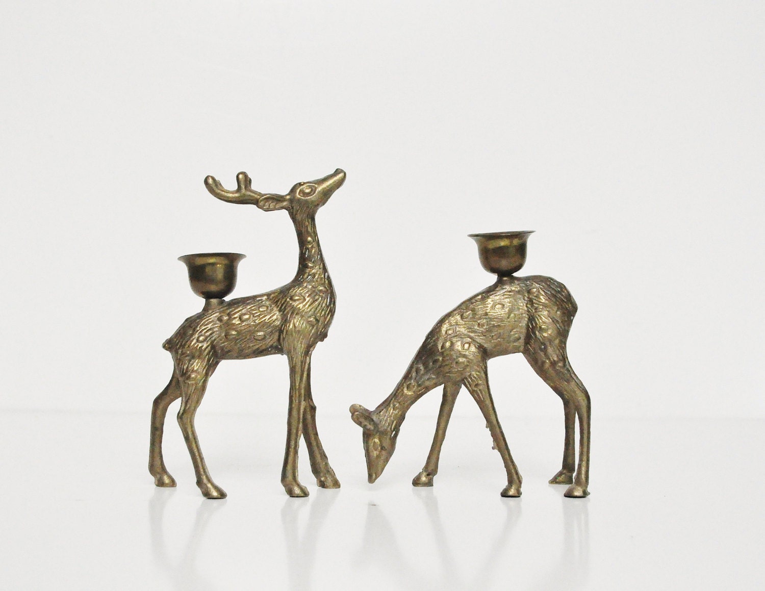 Brass Deer Candle Holders