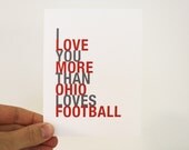 Fathers Day Card, I Love You More Than Ohio Loves Football, A2