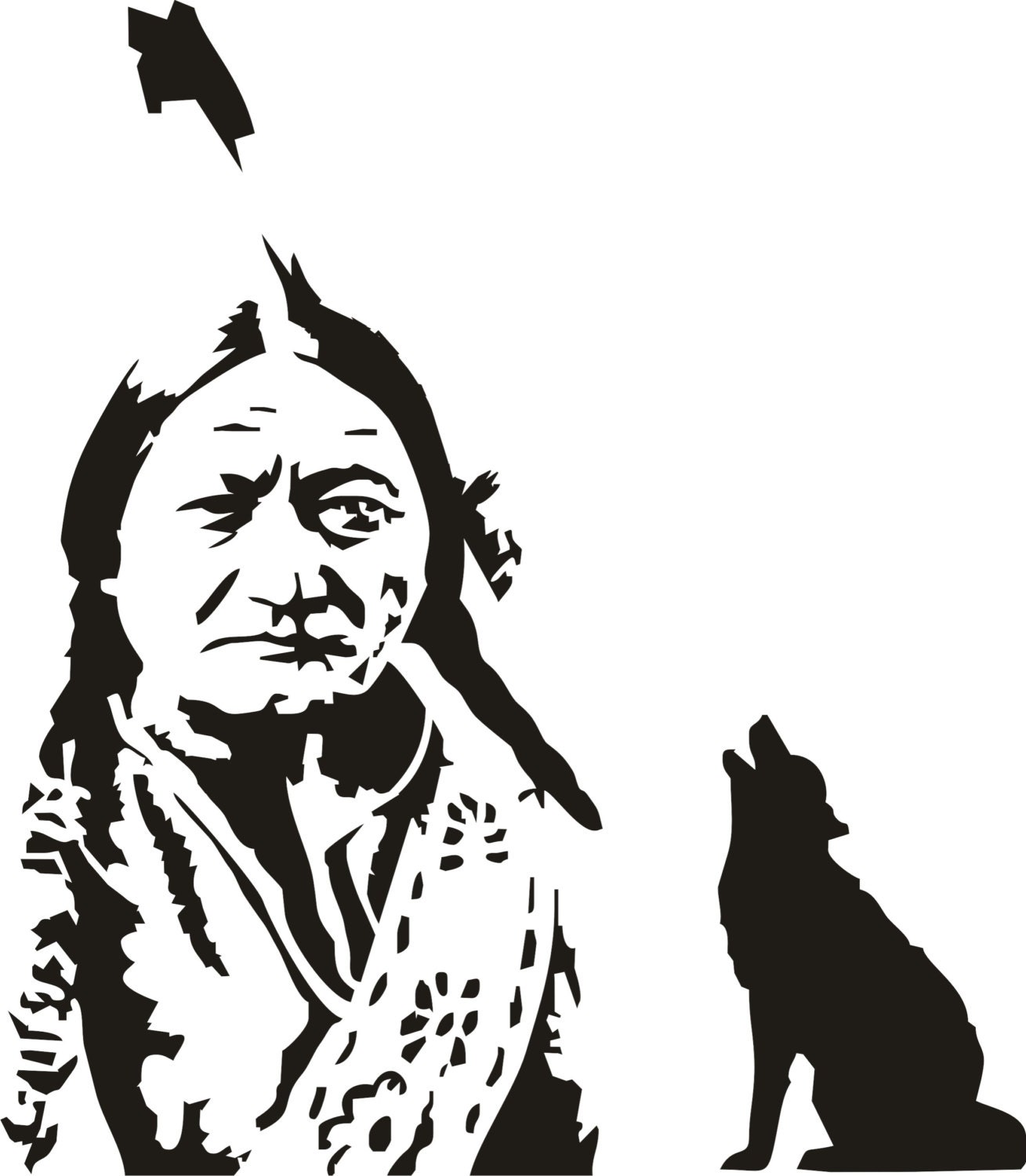 SITTING WOLF   Vinyl Decal, Wall Sticker, Wall Tattoo, Wall Art