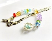 Hummingbird Crystal Nest Bookmark, Beaded