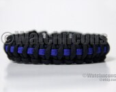 Thin Blue Line Original Thick Width 550 Paracord Survival Bracelet Band Strap - 7 1/4" Wrist Size