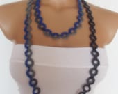 hand crochet infinity loop circle scarf necklace christmas gift for her blue