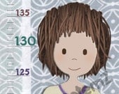 Personalized Boys Height Chart in Vinyl in Blue for Boys Who Love to Draw & Color