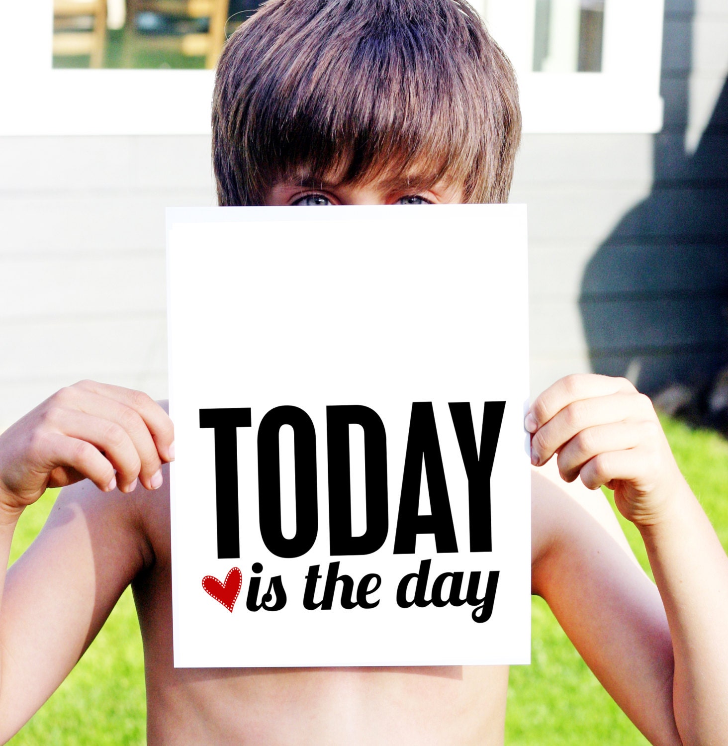 Inspirational Poster - Graduation Gift - Today is the Day - Pastels Blue Digital Art Print
