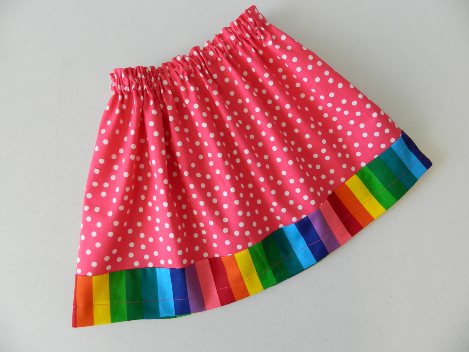 Rainbow girl, toddler, baby skirt with bright bubble gum yellow green blue orange colors NB -16 Fun for summer and birthdays