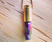 ON SALE NOW Jewelry Gift Idea - Handmade Crystal Bullet Necklace, Mystic Titanium Crystal Necklace, Crystal Bullet, Ooak Gift for Her