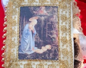 Prayer Lace & Fabric Virgin and Child Contemplation Aide