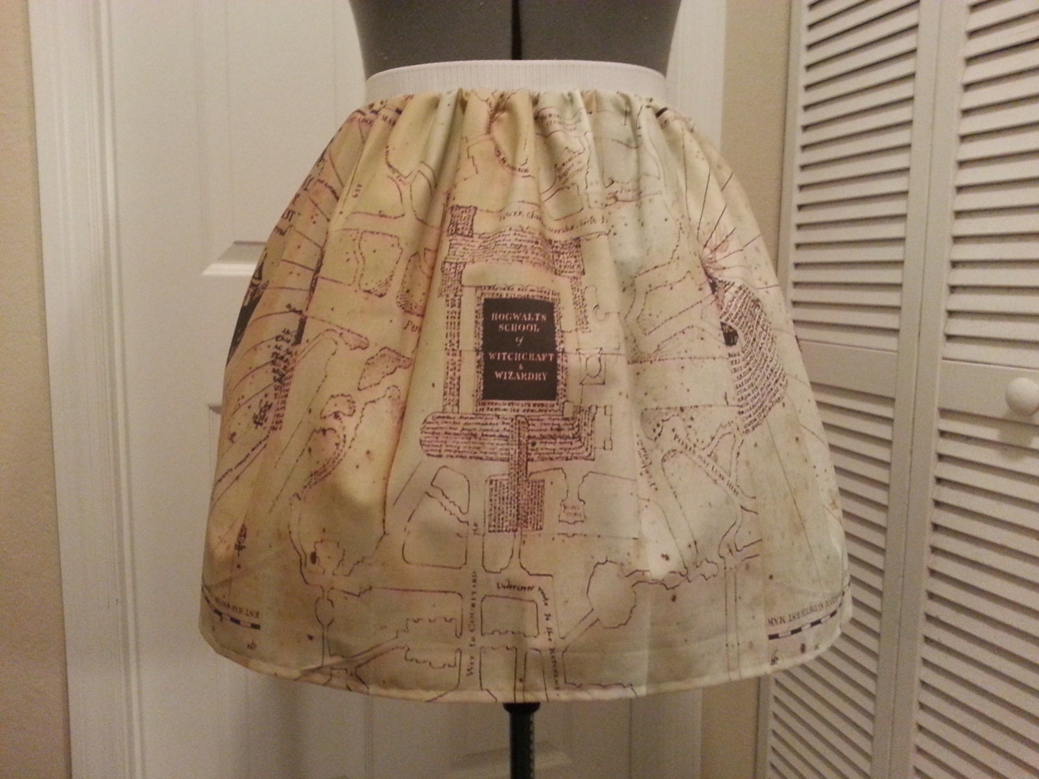 Marauder's Map inspired full skirt - made to order