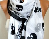 BIG SALE Skull Scarf - Cotton Scarf Shawl Bridesmaid Gift  Multicolor Beach wrap Pareo -fatwoman