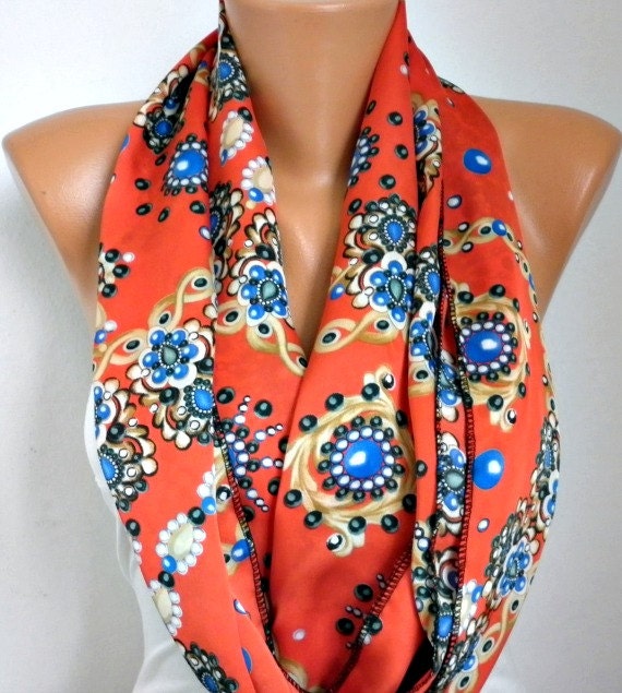 Infinity Scarf Shawl Circle Scarf Loop Scarf  Gift -fatwoman