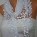 White Scarf  - Cotton  Scarf -  Cowl with Lace Edge   -fatwoman - Bridesmaids Gifts - LOVE - HEART