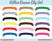 Commercial Use Ribbon Banners Clip Art Instant Digital Download