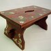 Vintage Folk Rustic Wooden Stool with Handle