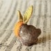 Grey Felted Baby Carrot Bunny Rabbit -- Wool Toy Handmade Felted BABY SHOWER GIFT