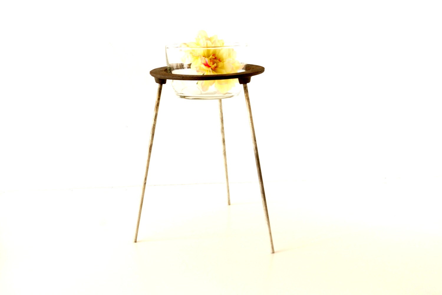 Vintage Cast Iron Tripod Lab Stand / Bunsen Burner Stand (N3) - Unique Vase, Industrial Decor, and more
