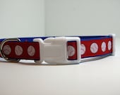 Dog Collar - Baseballs - white buckle