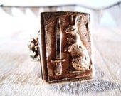 Little Rabbit and Dagger Bronze Ring