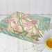 Retro Pastel Floral Jewelry Case - Vintage Pink Blue Sea Foam Bark Cloth Box - LightWeight Organizer with Padded Lid