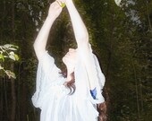 Vintage chiffon caplet pleated pale blue