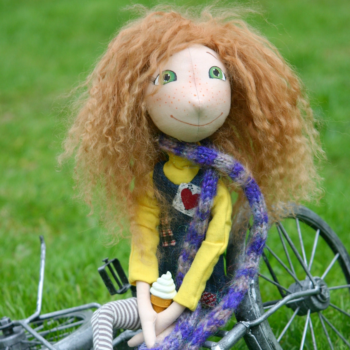 Handmade Cloth Doll Pippi Longstocking OOAK - made to order