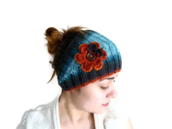 winter trend, Flower Headband, warm knit headband, knitting, gift, valentines day ,fashion