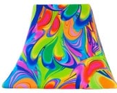 Tie Dye Hearts SLIP COVER for your existing lamp shade - STRETCH to fit perfectly