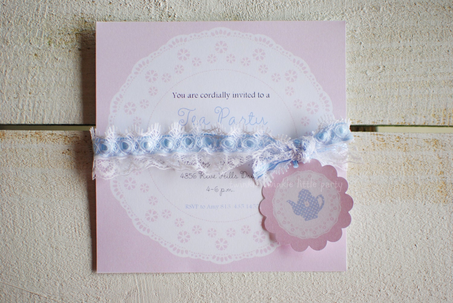 Shabby Chic Doily Tea Party Themed Digital Invitation Il_170x135