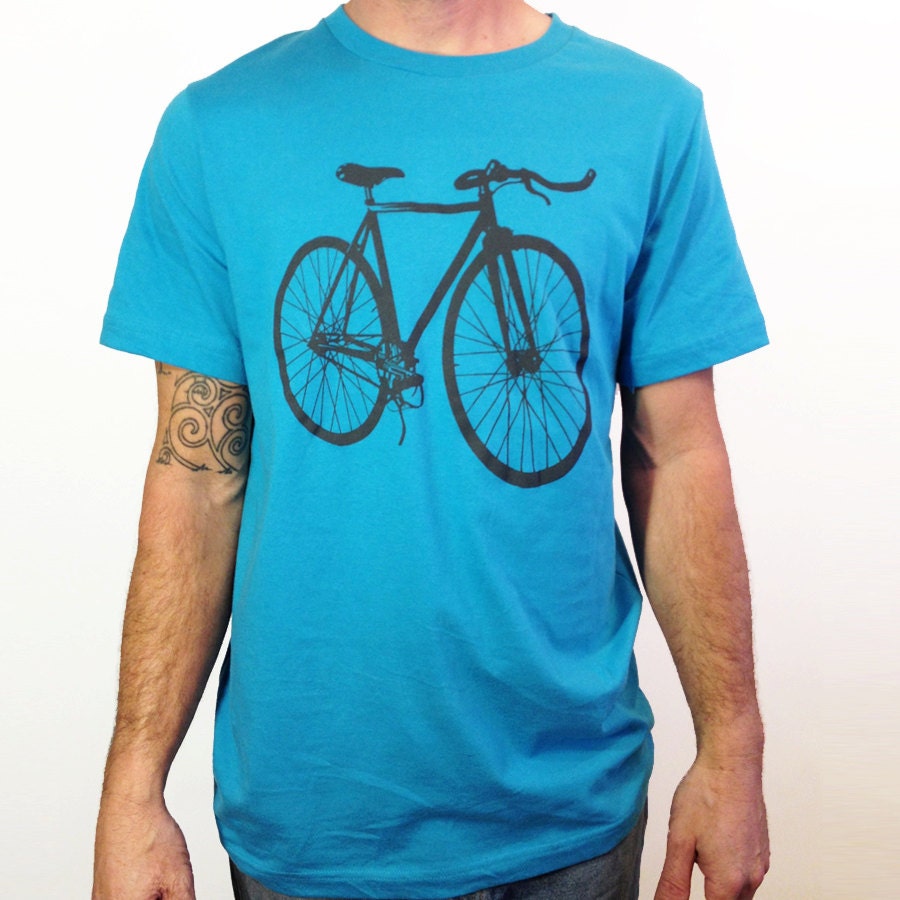Bicycle T-Shirt  - Screen Printed Bike Tee Shirt - Gift for Guys