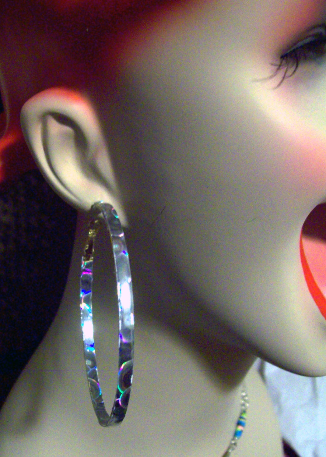 Hologram Holographic Twig or Hoop Earrings