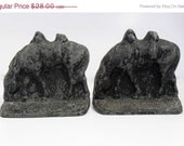 Cast Metal Bookends - Riderless Horses 1930