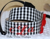 Custom personalized camera strap D/SLR Cannon Nikon chevron fabric Black houndstooth fabric