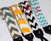 Pick a Custom  personalized camera strap D/SLR Cannon Nikon chevrons