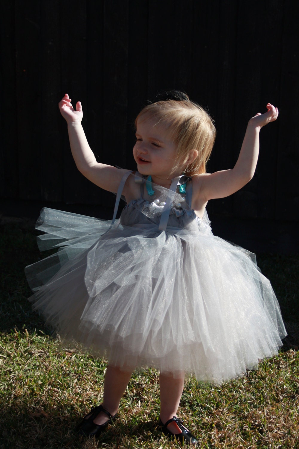 GREY Tutu Dress - Flower Girl Dress - Special Occasion - Size 12month-5T
