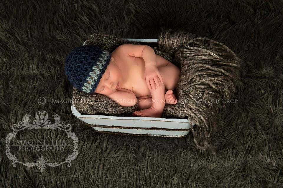 Simple Strip Hat Newborn Photography Prop. Ready To Ship