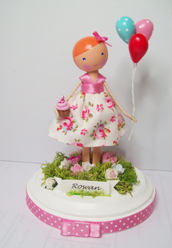 balloon cake topper clothespin doll