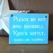 Please Do Not Ring Doorbell Knock Softly BABIES are sleeping TWINS Wood Primitive Door Sign