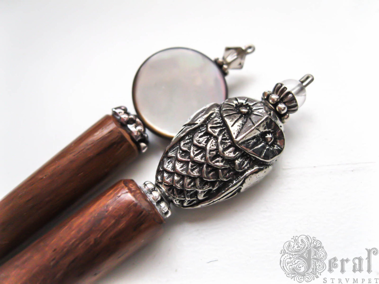 Owl and Moon Hair Stick Set. Gift for the Pagan Wiccan with Long Hair