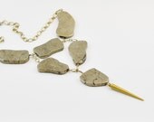 SLAB PYRITE Spike Necklace by MOONDROPS.