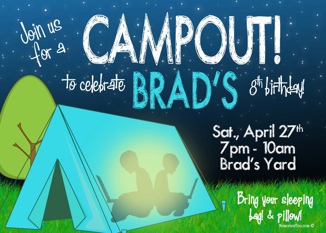 Campout Camping Invitation - DIY Printable