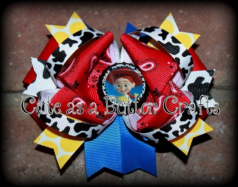 Medium Cowgirl Jessie Disney inspired boutique hair bow