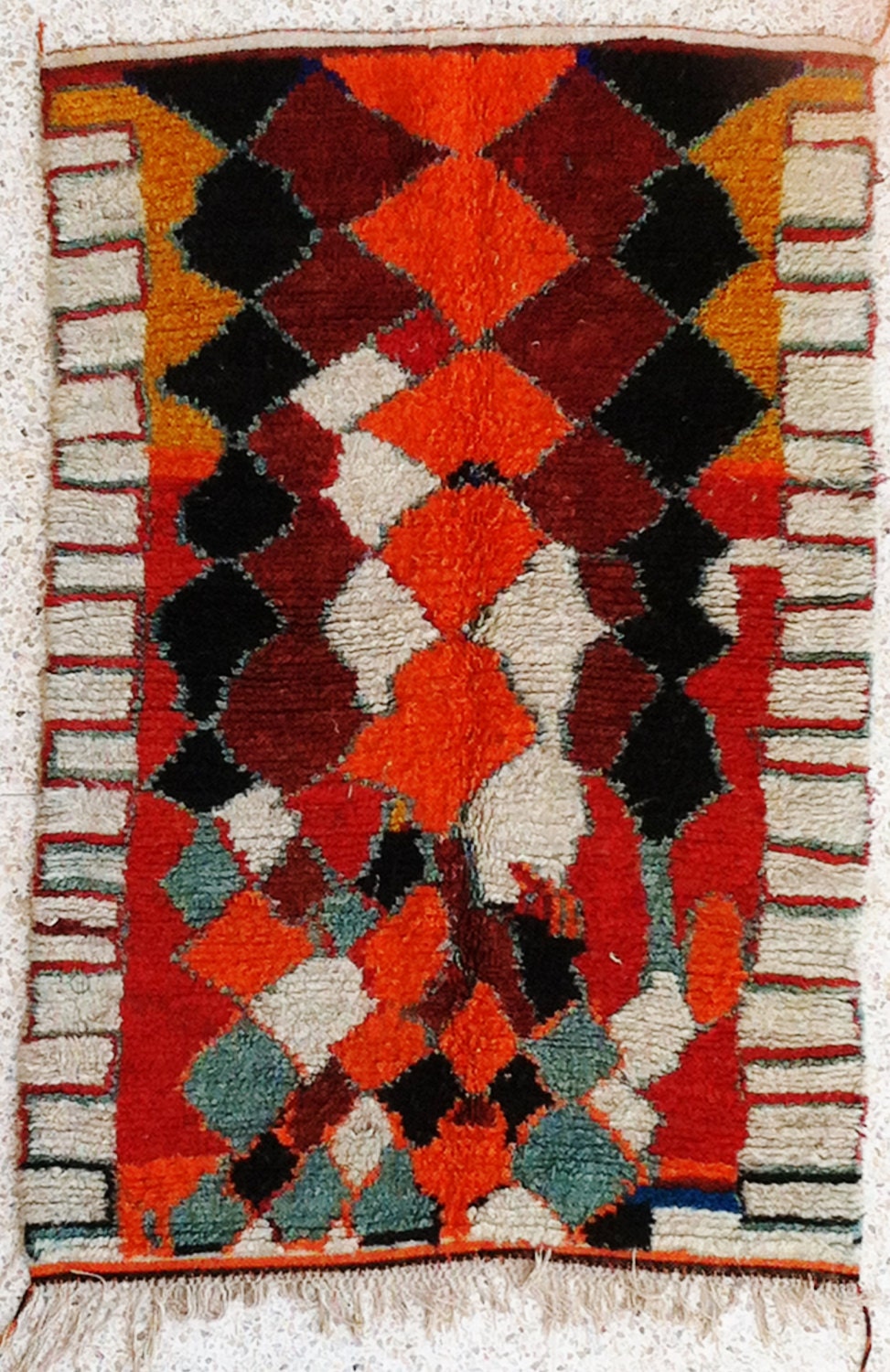 natural virgin wool carpet AZILAL berber rug from Morocco