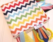 Sensory Ribbon Blanket,Lovey,Tag Blanket/Chevron Rainbow/Organic Cotton Fleece