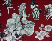 SALE - Joli Pomme, on garnet, fat quarter, pure cotton fabric